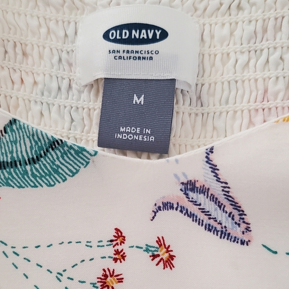 Old Navy White and Pink Floral Cami Fit & Flare Sweetheart Neck Sundress Size M - Picture 2 of 7